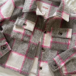 Cat & Jack Pink and Gray Plaid Kids Jacket